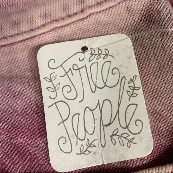 FREE PEOPLE Pink Asymmetrical Raw Hem Mini Skirt Waist Size 27 #754 - Picture 3 of 10